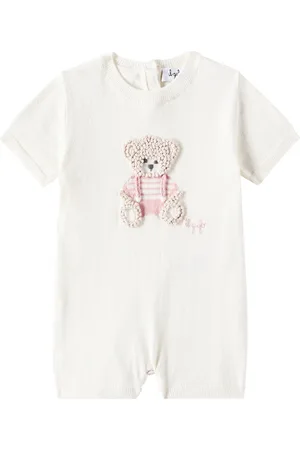 Il gufo Baby printed cotton playsuit