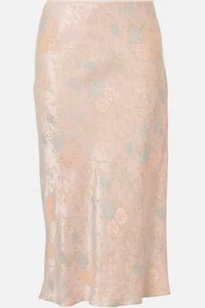 DRIES VAN NOTEN Satin jacquard midi skirt