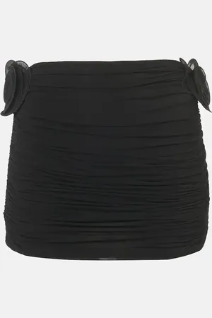 MAGDA BUTRYM Floral-appliquÃ© ruched miniskirt