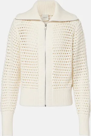 Varley Eloise open-knit cotton zip-up cardigan