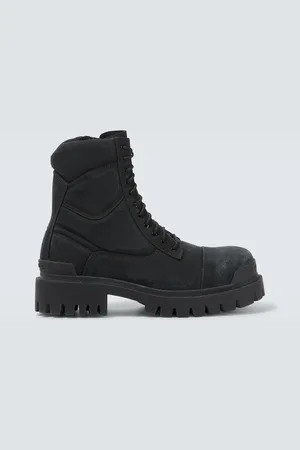 Balenciaga Combat Strike canvas lace-up boots