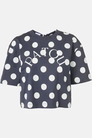 Patou Logo polka-dot cotton crop top