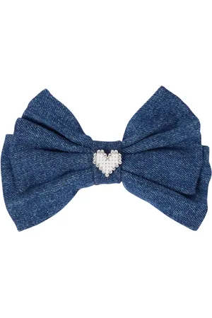 Self-Portrait Embellished denim hairclip