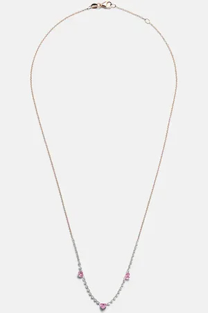 Roxanne First Triple Drilled 14kt white necklace with sapphires and diamonds