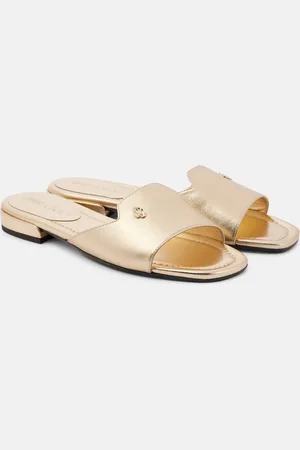 Jimmy Choo Dina metallic leather slides