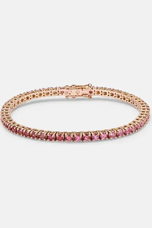 Roxanne First 14kt rose tennis bracelet with sapphires