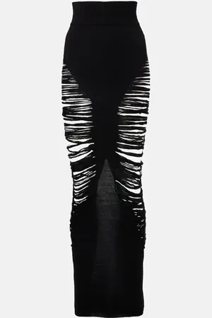 Rick Owens Pillar wool maxi skirt