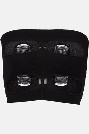 Rick Owens Cutout strapless wool top
