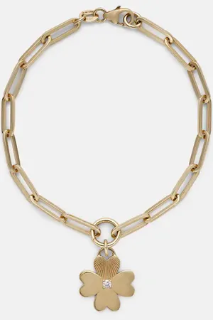 Foundrae Four Heart Clover 18kt chain bracelet with diamonds
