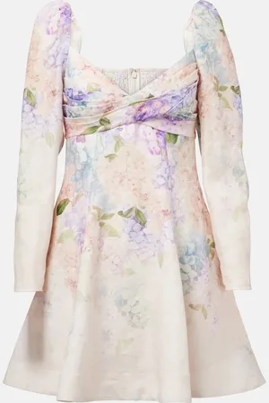 ZIMMERMANN Dawning floral puff-sleeve linen minidress