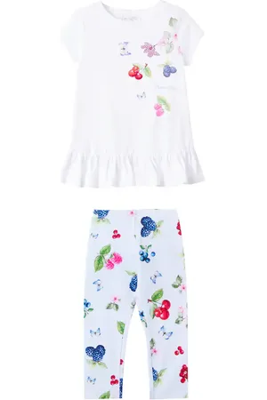 MONNALISA Printed cotton T-shirt and leggings set