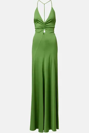 Victoria Beckham Ruched cutout jersey gown