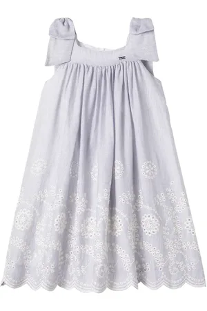 PATACHOU Bow-detail broderie anglaise cotton dress