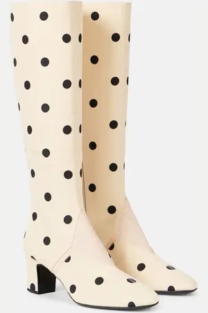 VALENTINO GARAVANI Equivoque 60 leather-trimmed knee-high boots