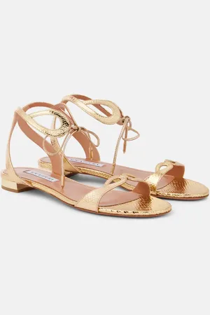 Aquazzura Tessa metallic leather sandals