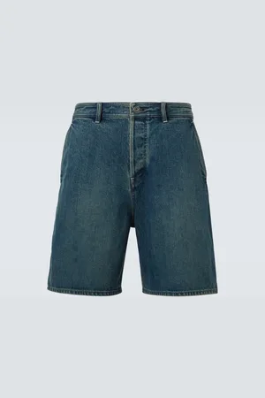 Jil Sander Leather-trimmed denim shorts