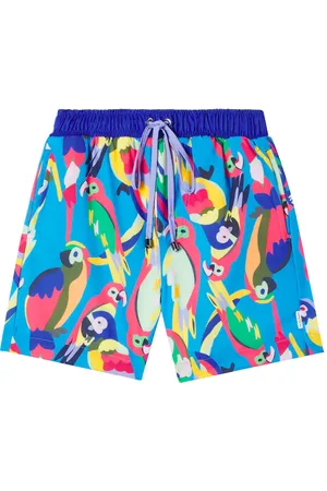 Roarsome Squawk The Parrot printed swim trunks