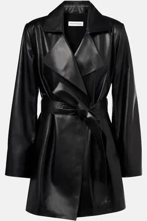 Nour Hammour Kerri leather wrap coat