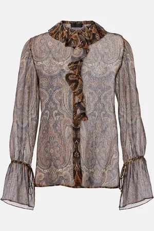 NILI LOTAN Cecily paisley silk chiffon blouse