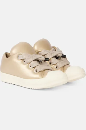 Rick Owens Jumbolace metallic leather sneakers