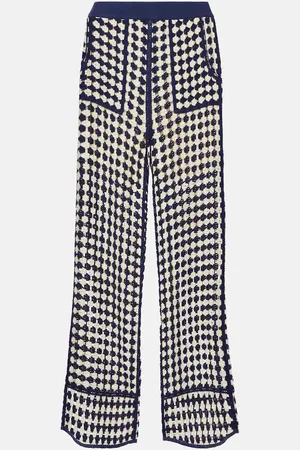 Farm Rio Crochet cotton-blend wide-leg pants