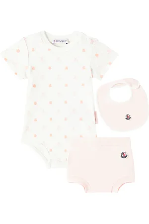 Moncler Baby cotton bodysuit, bloomers and bib set