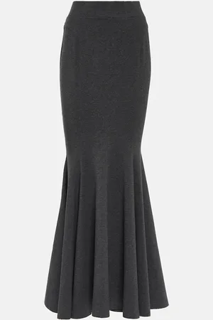 Norma Kamali Cotton-blend maxi skirt