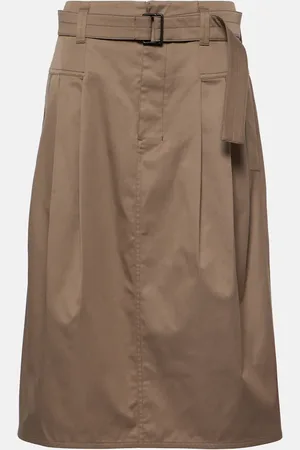 LEMAIRE Pleated cotton twill skirt