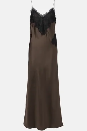 Rohe RÃ³he Lace-trimmed silk slip dress