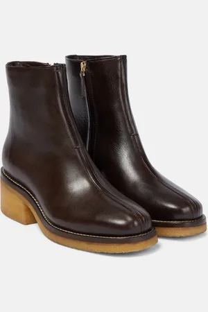 LEMAIRE Piped leather ankle boots