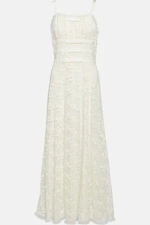 RODARTE Floral lace and tulle maxi dress