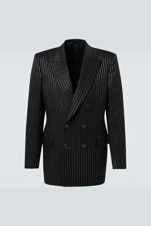 Tom Ford Striped wool and silk lamÃ© blazer