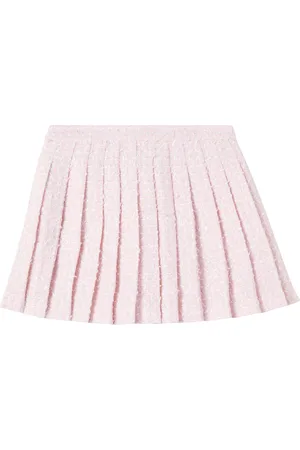 Self-Portrait Pleated bouclÃ© skirt