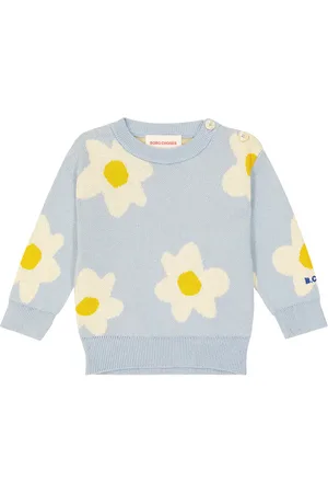 Bobo Choses Baby floral intarsia cotton sweater