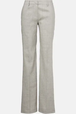 MAGDA BUTRYM Low-rise linen and wool flared pants