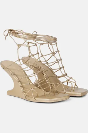 Rick Owens Web Cantilever woven leather wedges