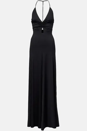 Victoria Beckham Gathered jersey open-back gown