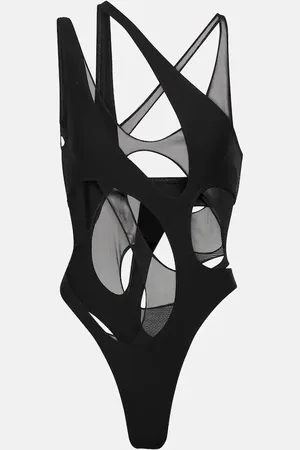 MUGLER Asymmetric cutout swimsuit