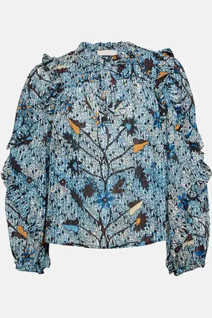 ULLA JOHNSON Manet printed cotton-blend blouse