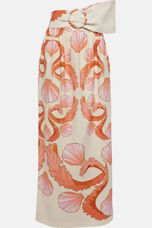 Adriana Degreas Seashell cotton maxi skirt