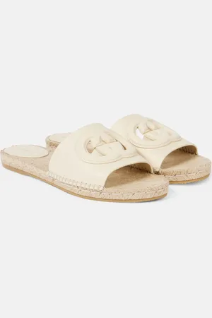 Gucci Cut leather espadrilles slides