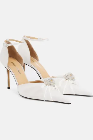 Mach & Mach Double Heart embellished satin pumps