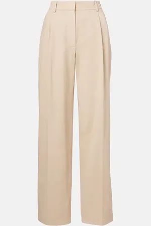 The Row Lilas cotton and linen wide-leg pants