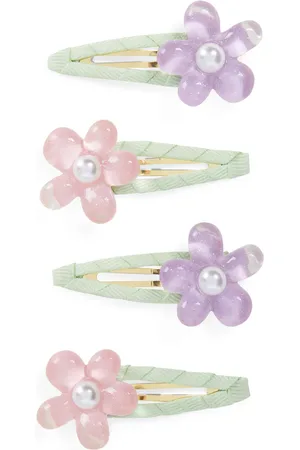 Self-Portrait Set of 4 floral-appliquÃ© hair clips