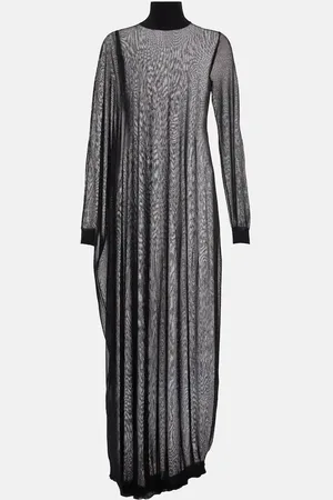 Alaïa AlaÃ¯a Sheer high-neck maxi dress