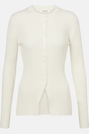 Rohe RÃ³he Ribbed-knit cotton crÃªpe cardigan