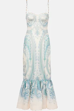 ZIMMERMANN Illuminate silk and linen cocktail dress