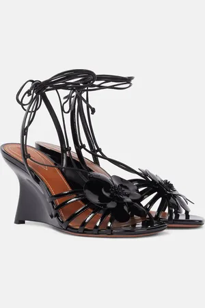 ZIMMERMANN Orchid 85 patent leather wedge sandals