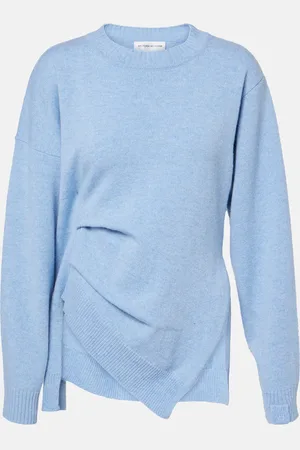 Victoria Beckham Gathered asymmetric wool sweater