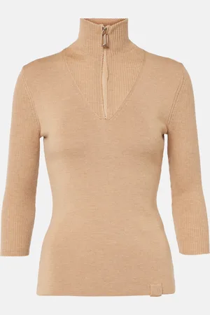 Victoria Beckham Wool-blend half-zip sweater